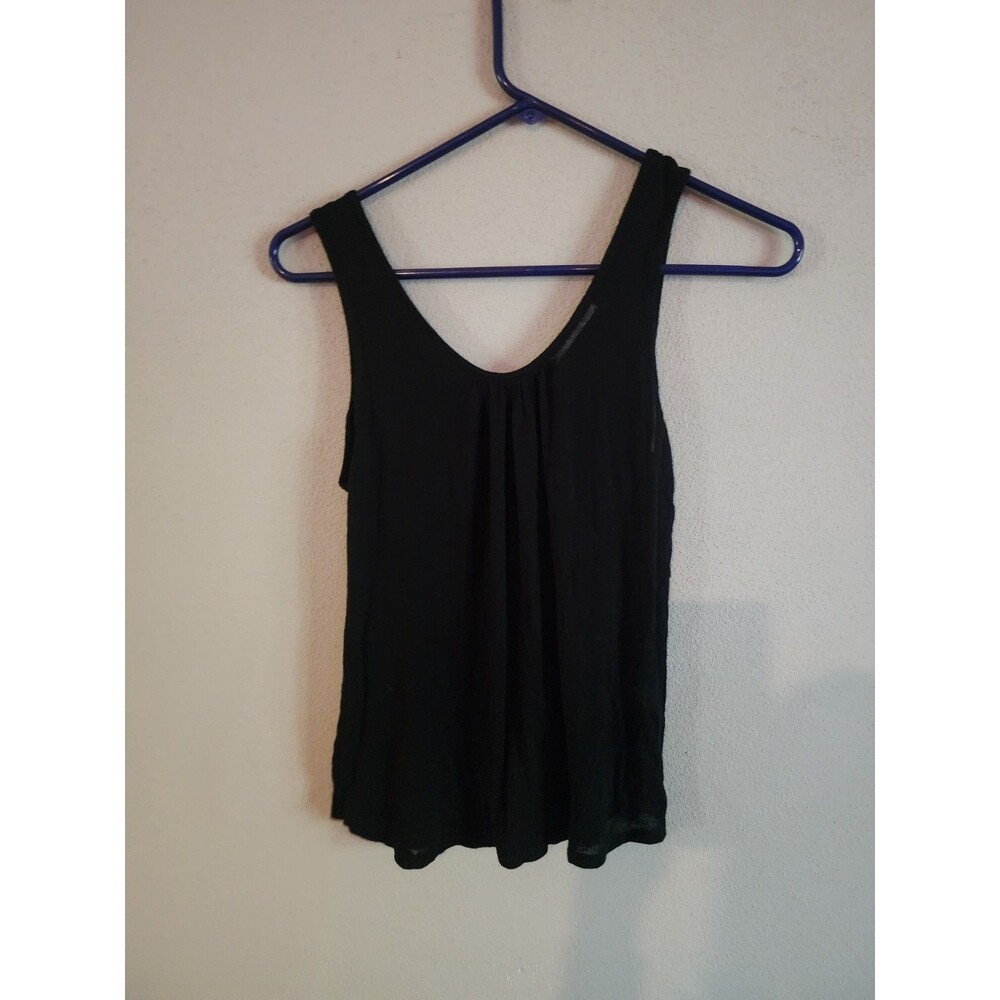 Must Have Black Fringe Back Tank Top Open Cutout Boho Festival Women's Size Sm